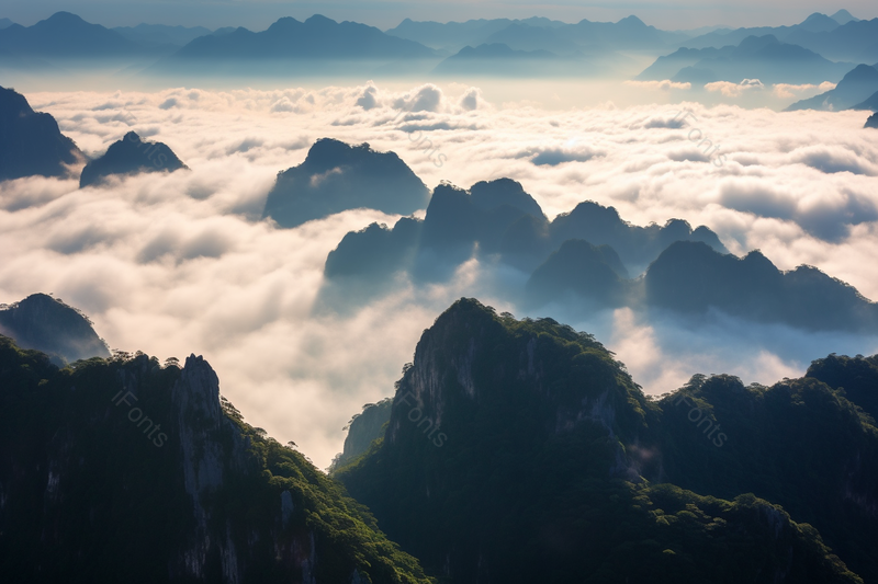 蓝色摄影图荡气浩然的安徽黄山风景,高清,摄影图,摄影图片,图片大全,摄影图免费下载